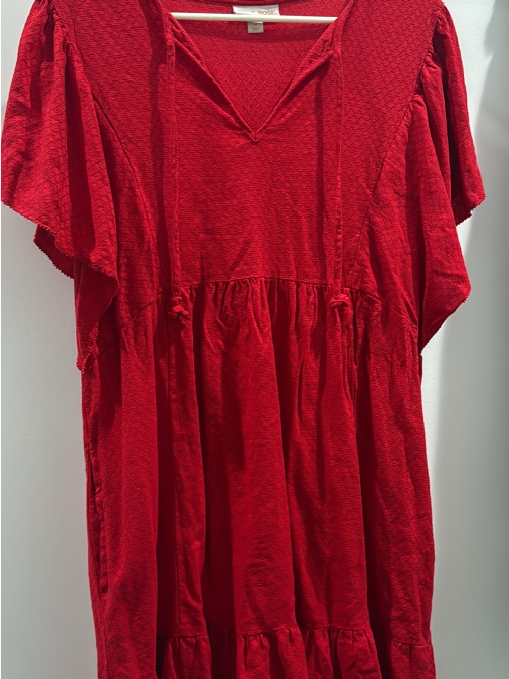 Knox Rose Red Boho V-Neck Tunic